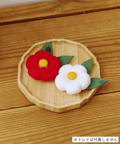 ちりめんの椿飾りセット/正月のお飾り