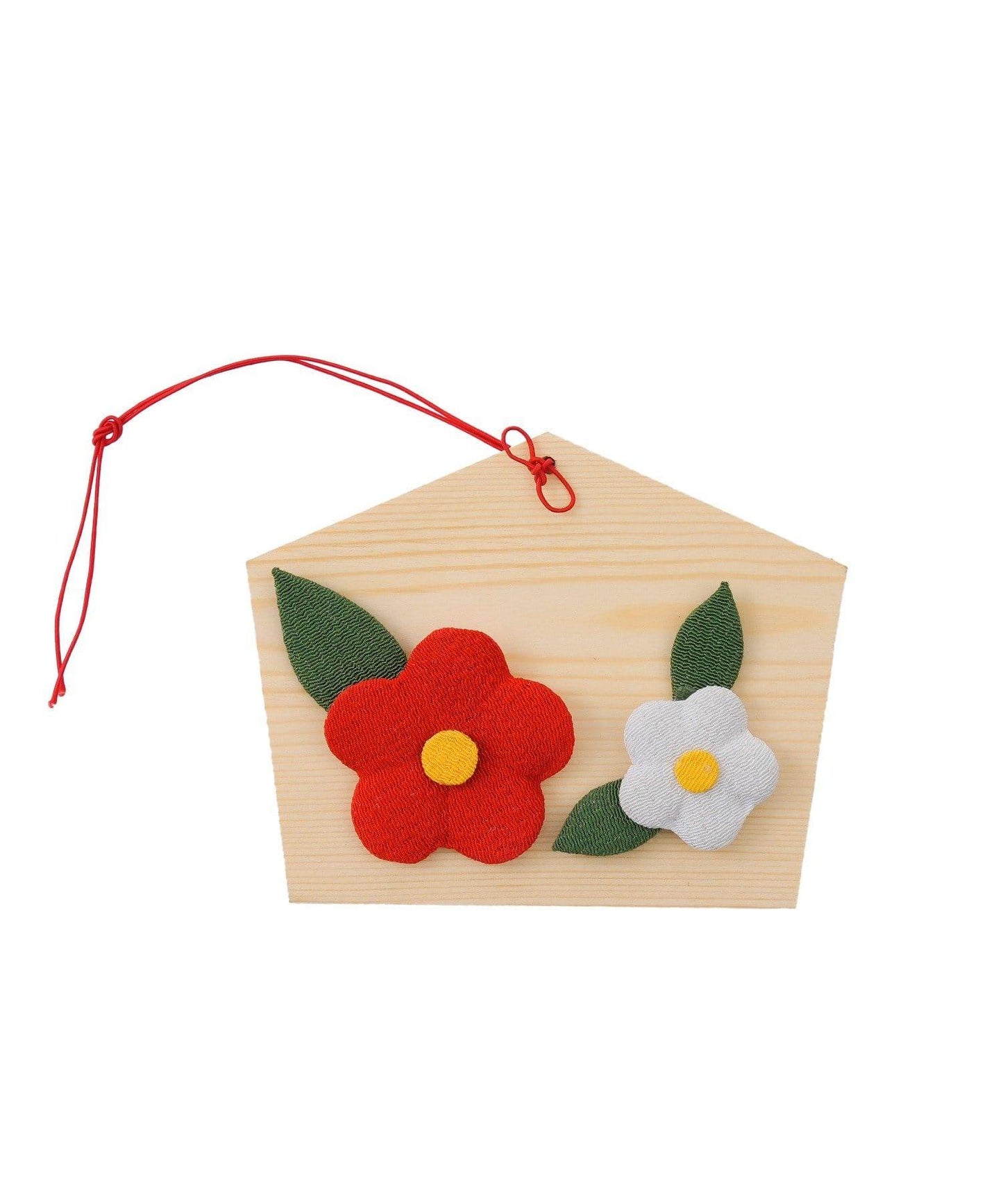 椿の絵馬オブジェ/正月のお飾り