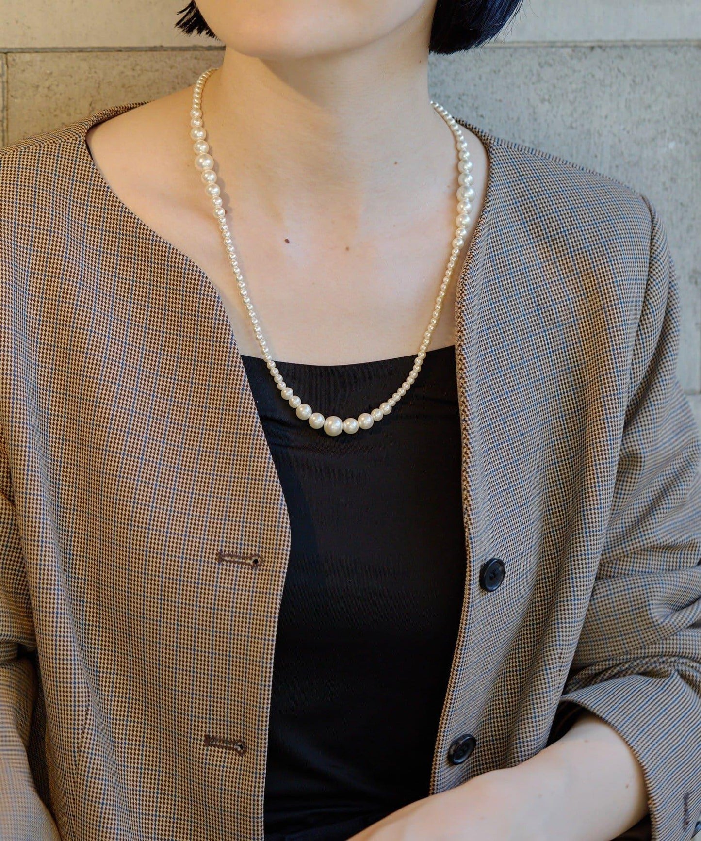 漸變珍珠磁性項鍊