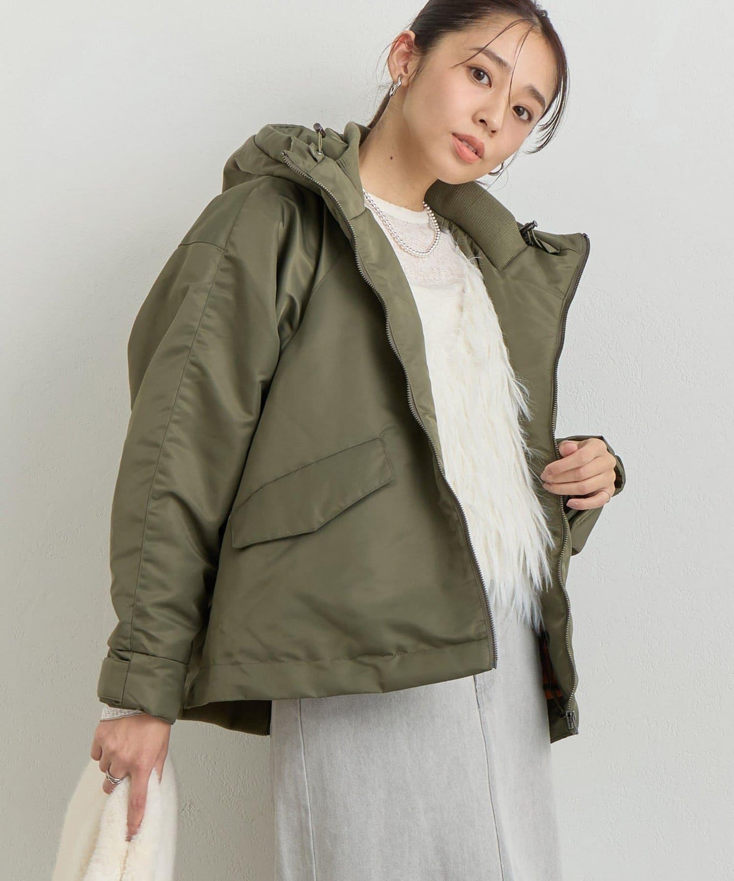 大人休閒風尼龍中棉連帽MA-1夾克