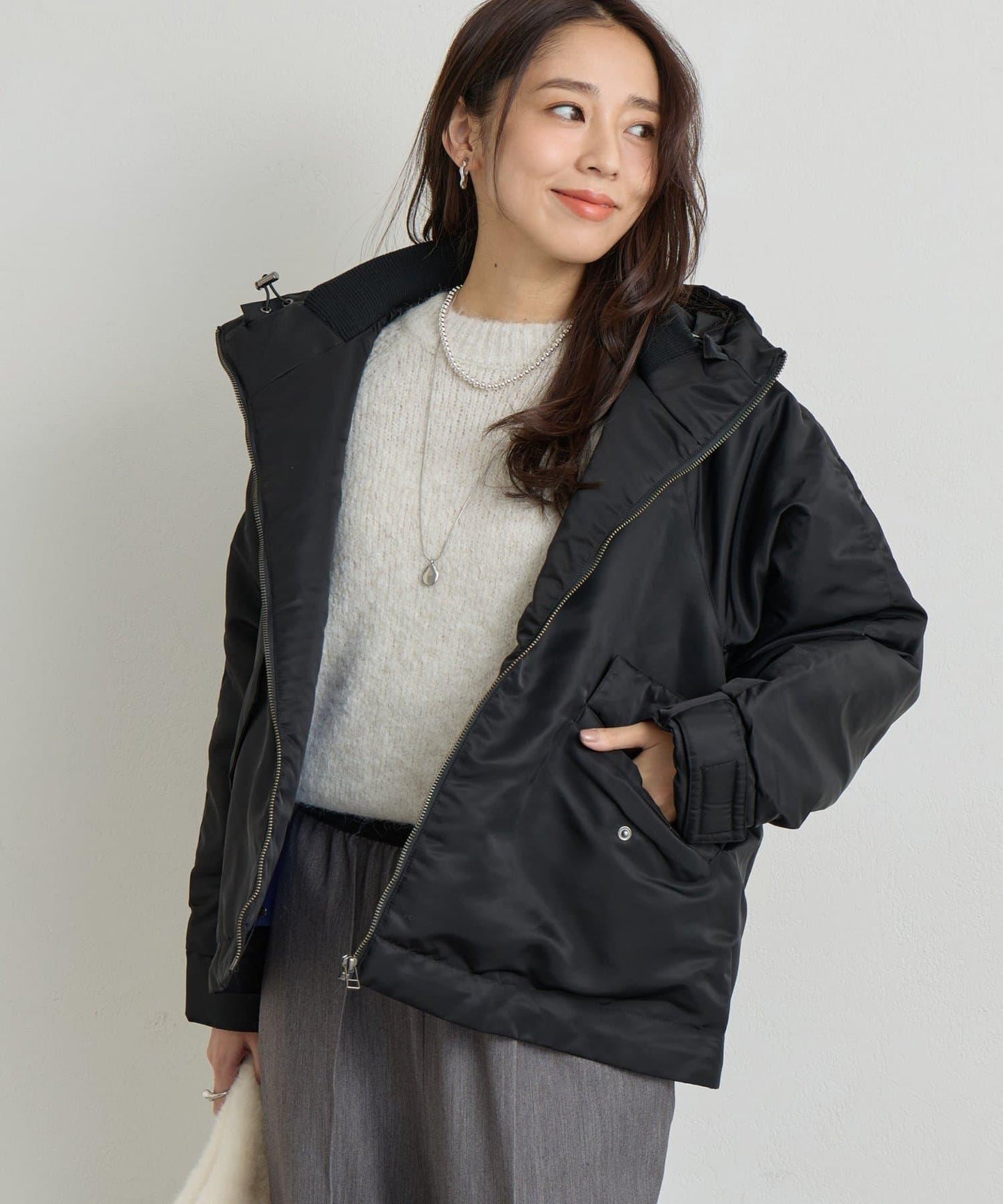 大人休閒風尼龍中棉連帽MA-1夾克