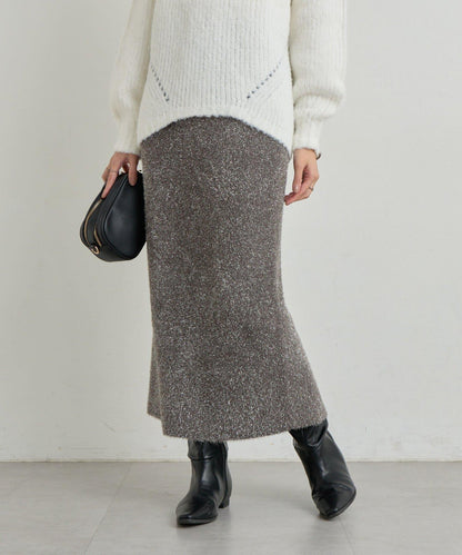 增添華麗感薄膜亮片針織修身半身裙