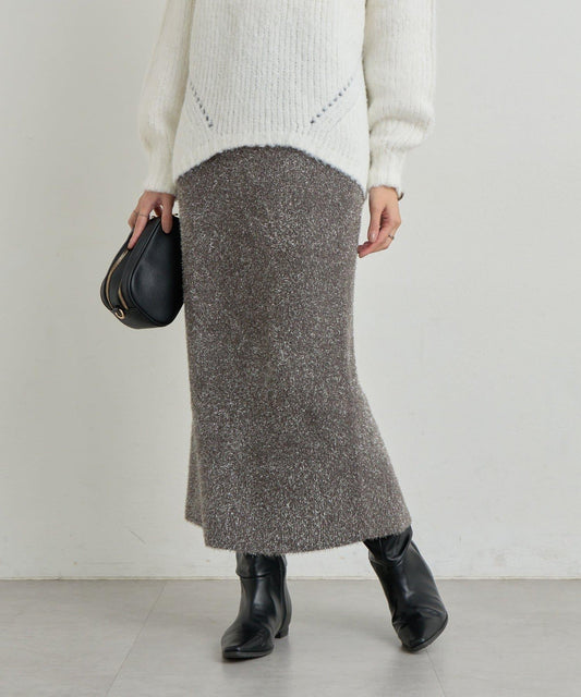 增添華麗感薄膜亮片針織修身半身裙