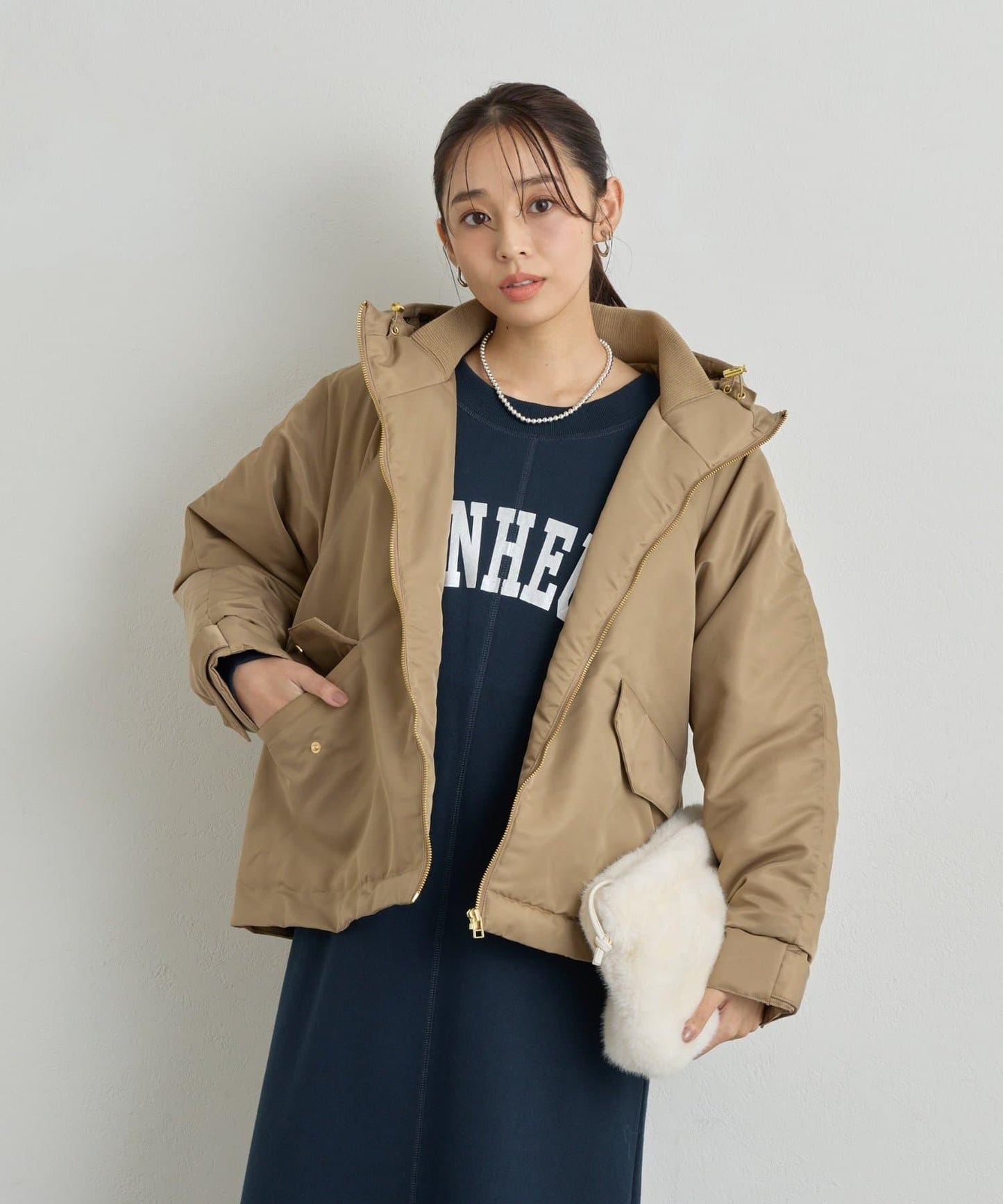 大人休閒風尼龍中棉連帽MA-1夾克