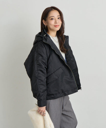 大人休閒風尼龍中棉連帽MA-1夾克