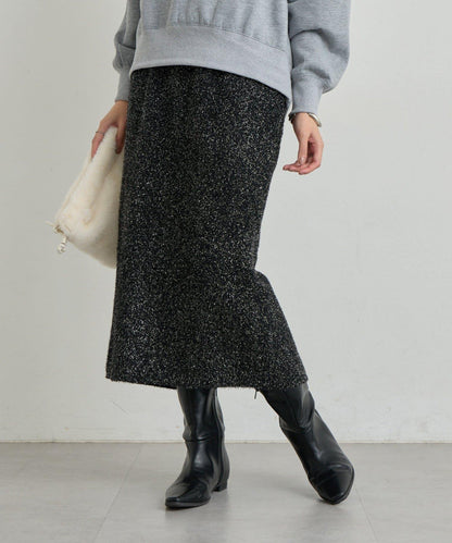 增添華麗感薄膜亮片針織修身半身裙