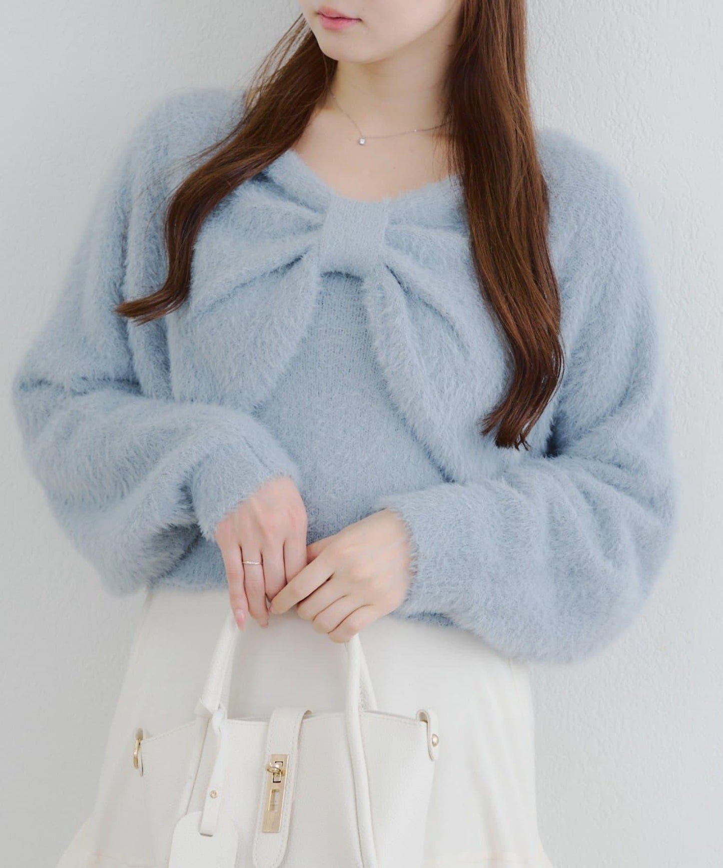 【2件套】吊帶+蝴蝶結羽毛針織衫