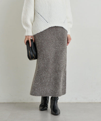 增添華麗感薄膜亮片針織修身半身裙