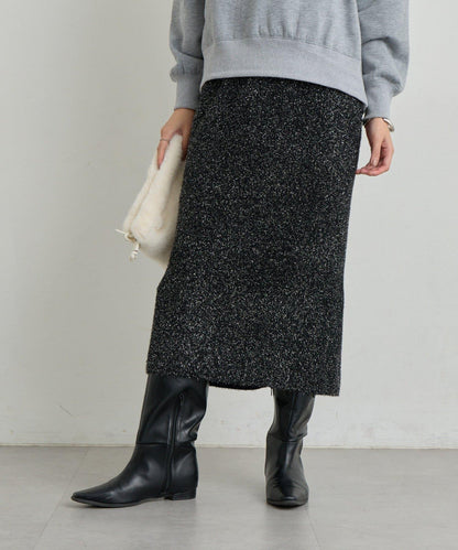 增添華麗感薄膜亮片針織修身半身裙