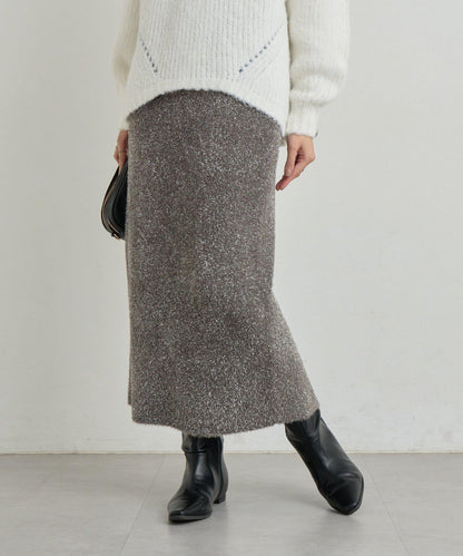 增添華麗感薄膜亮片針織修身半身裙