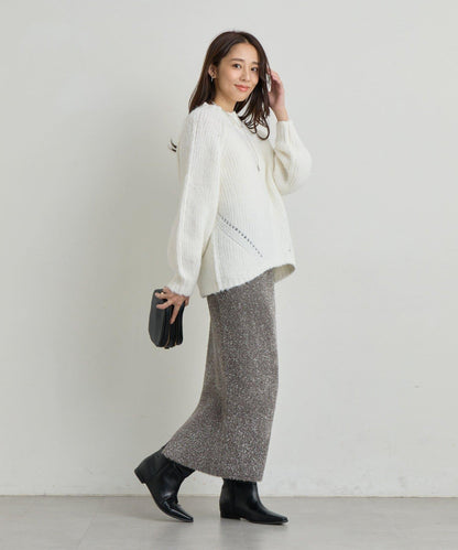 增添華麗感薄膜亮片針織修身半身裙