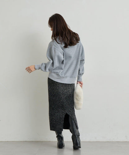 增添華麗感薄膜亮片針織修身半身裙