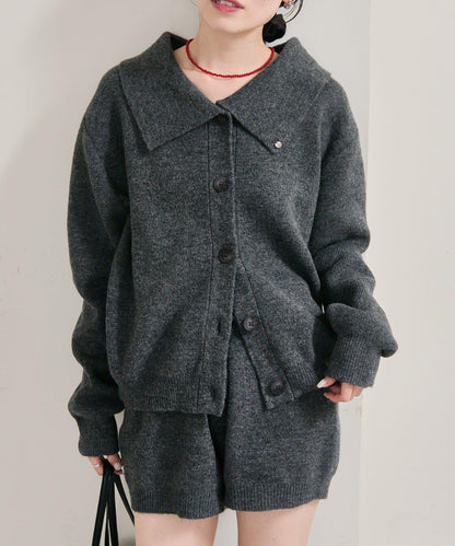 帶領片針織開衫