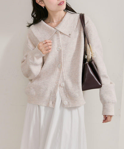 帶領片針織開衫