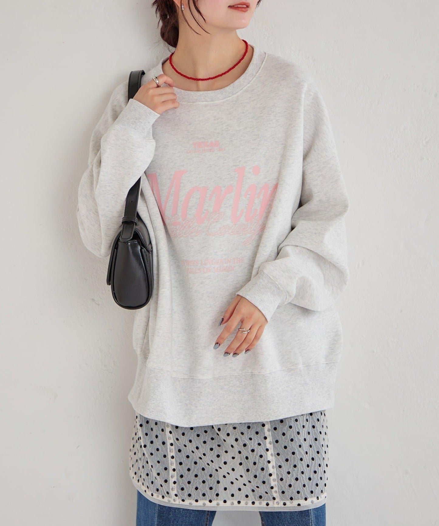 波點網紗吊帶長款上衣