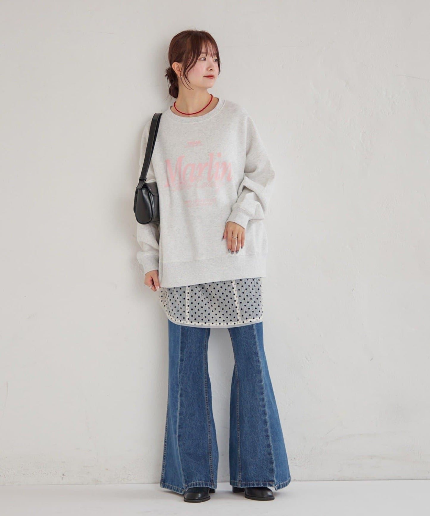 波點網紗吊帶長款上衣