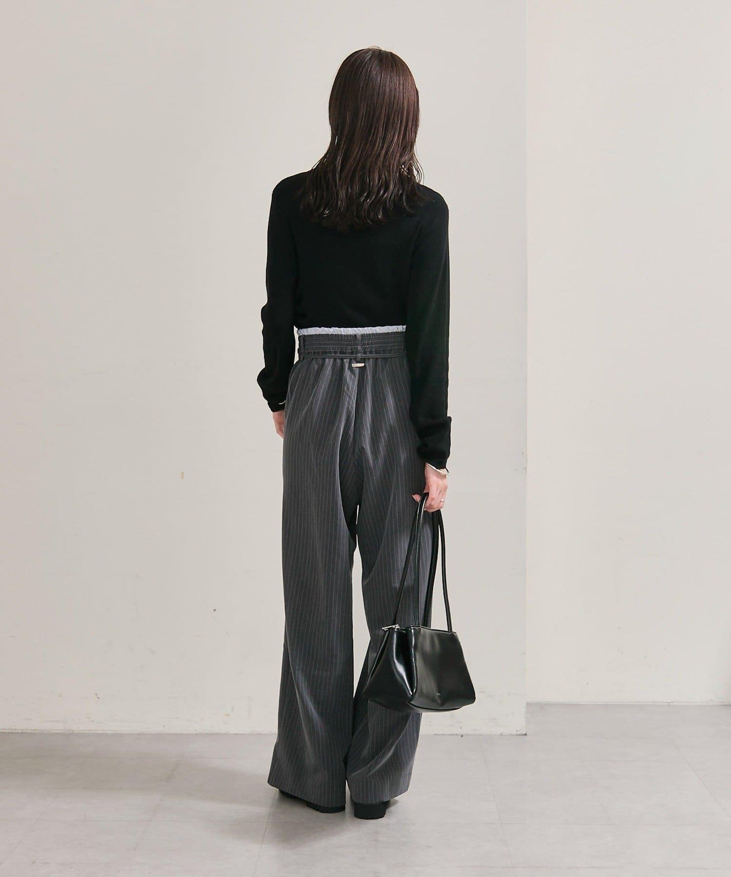 帶飾牌高領針織衫