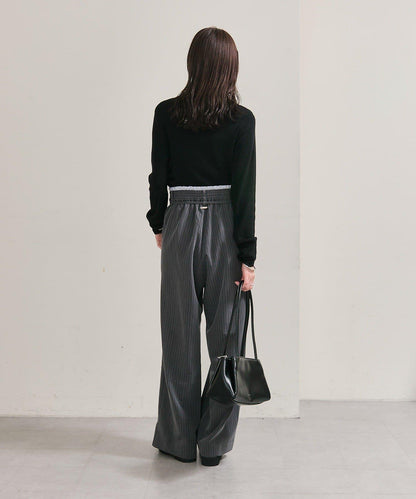 帶飾牌高領針織衫