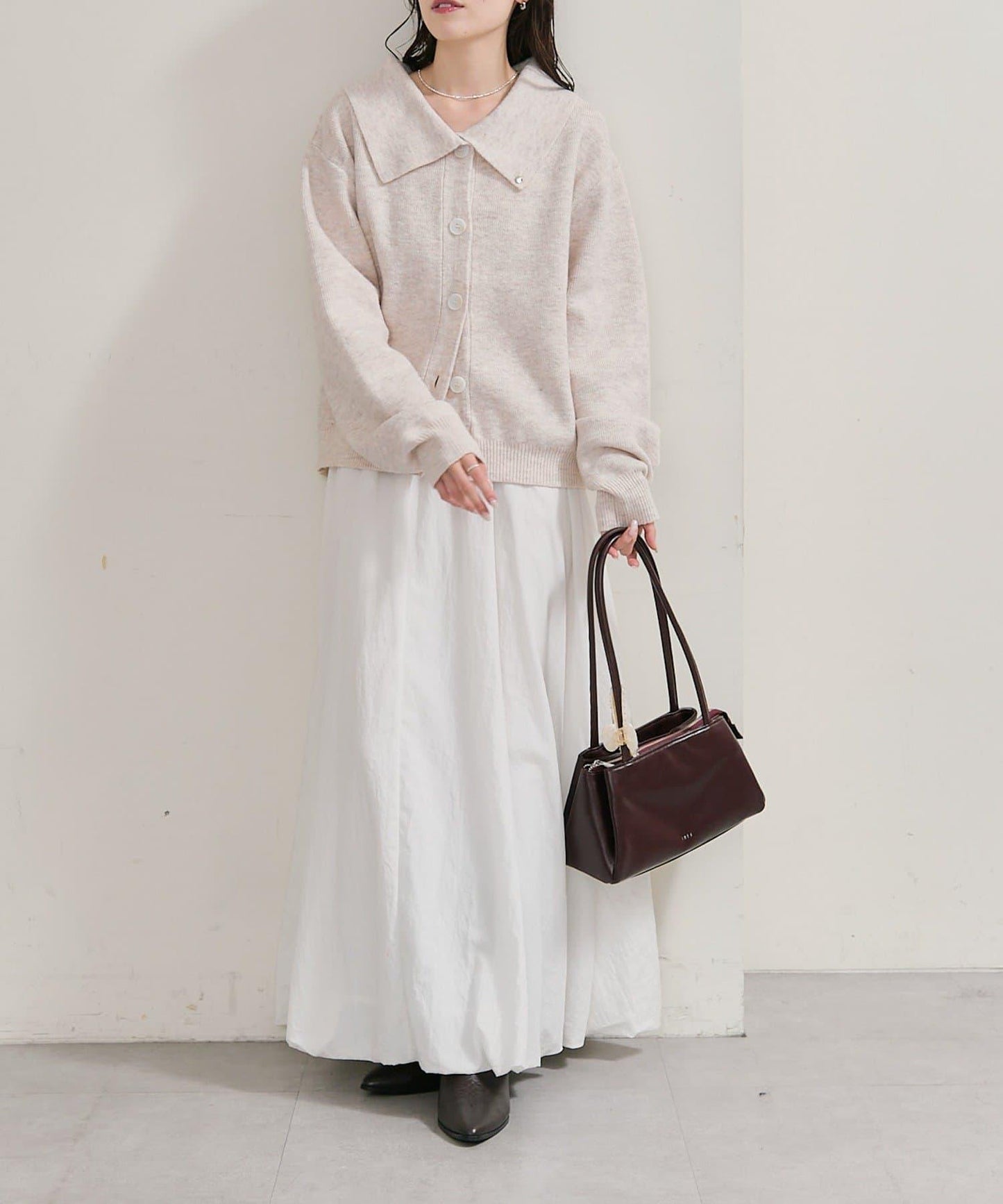 帶領片針織開衫