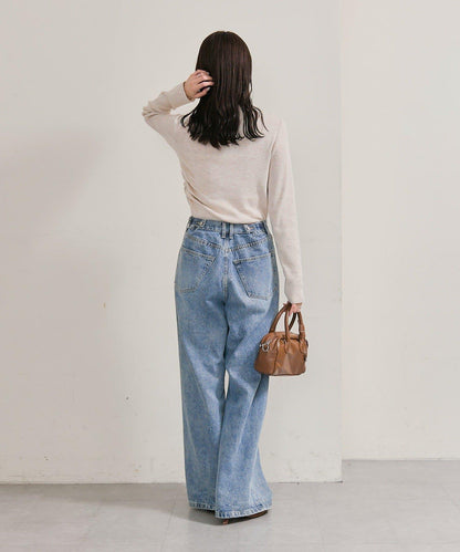 帶飾牌高領針織衫