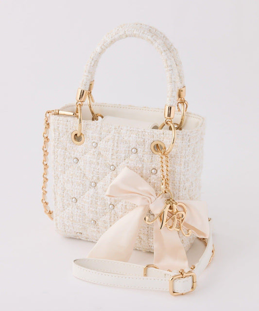 帶吊飾絎縫鉚釘迷你包