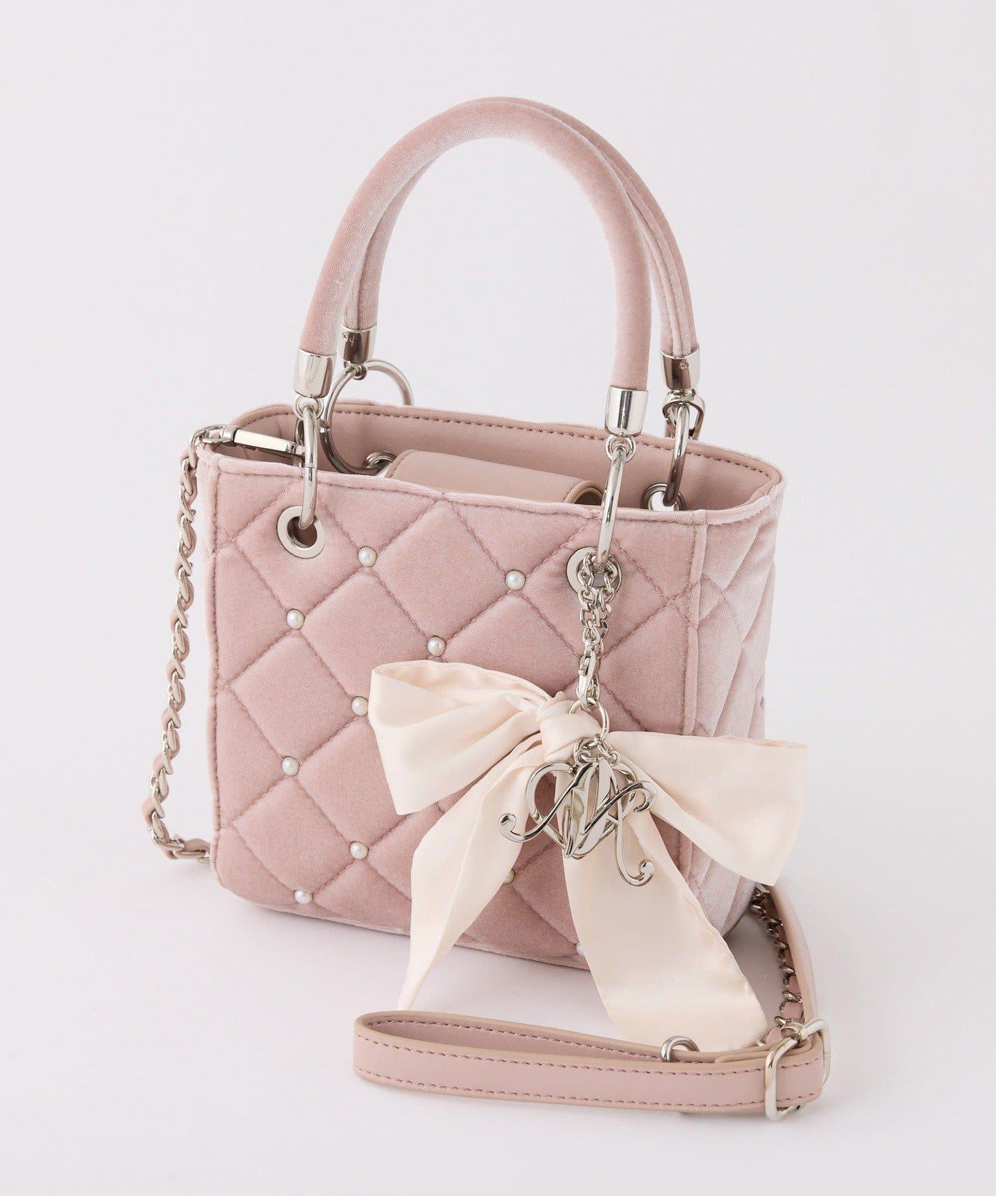 帶吊飾絎縫鉚釘迷你包