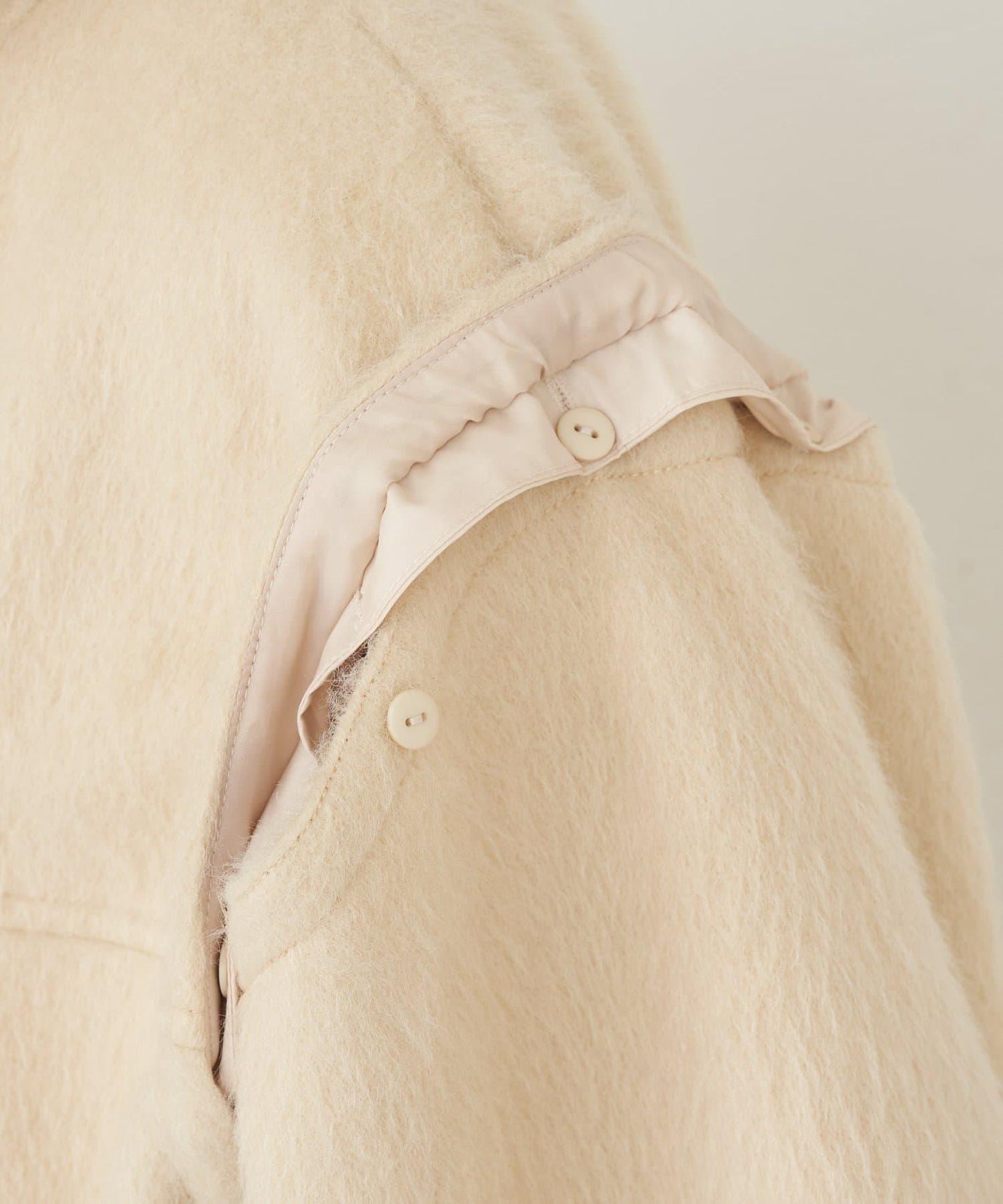 可拆卸毛絨袖立領中長款外套