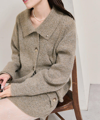 帶領片針織開衫
