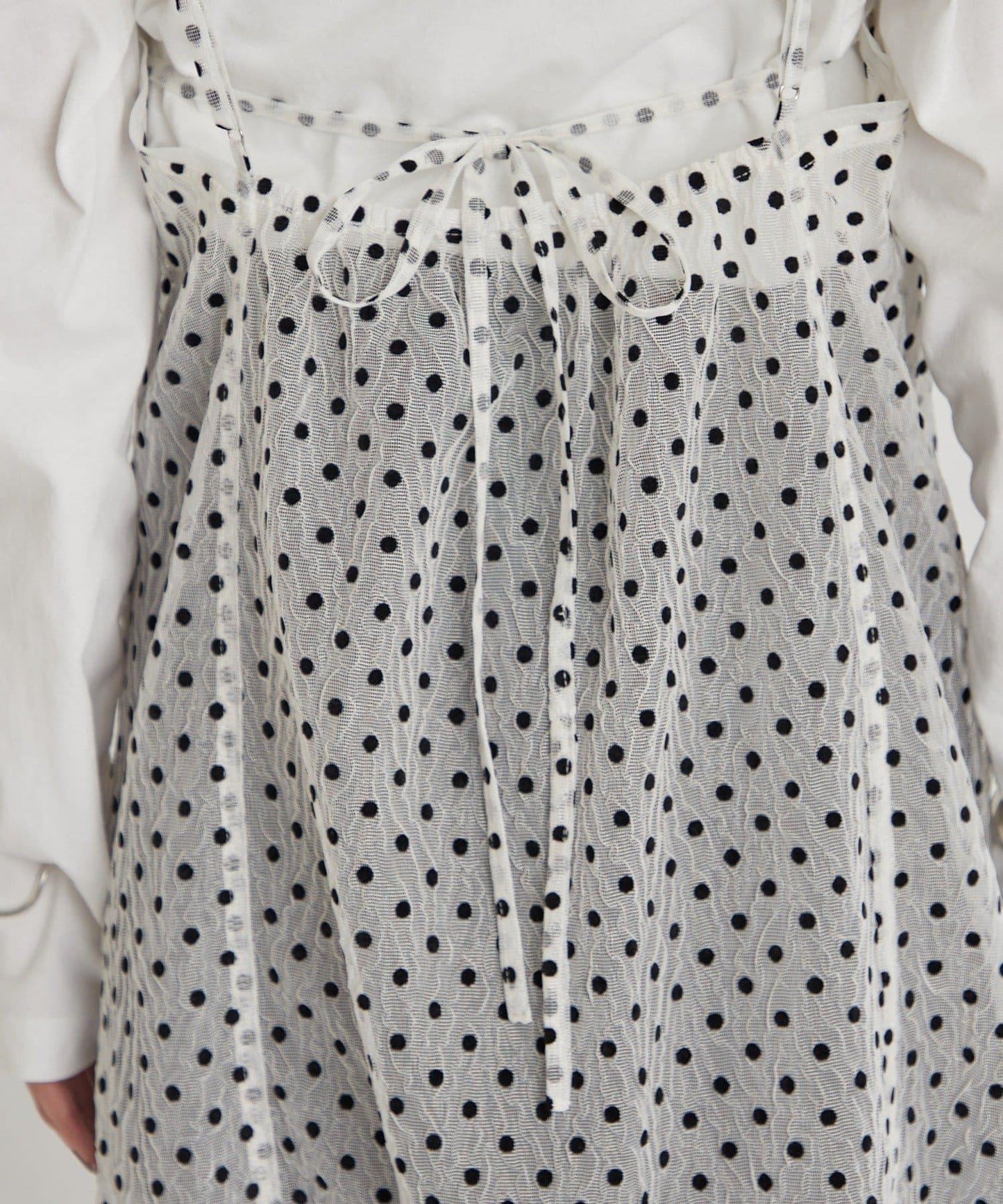 波點網紗吊帶長款上衣