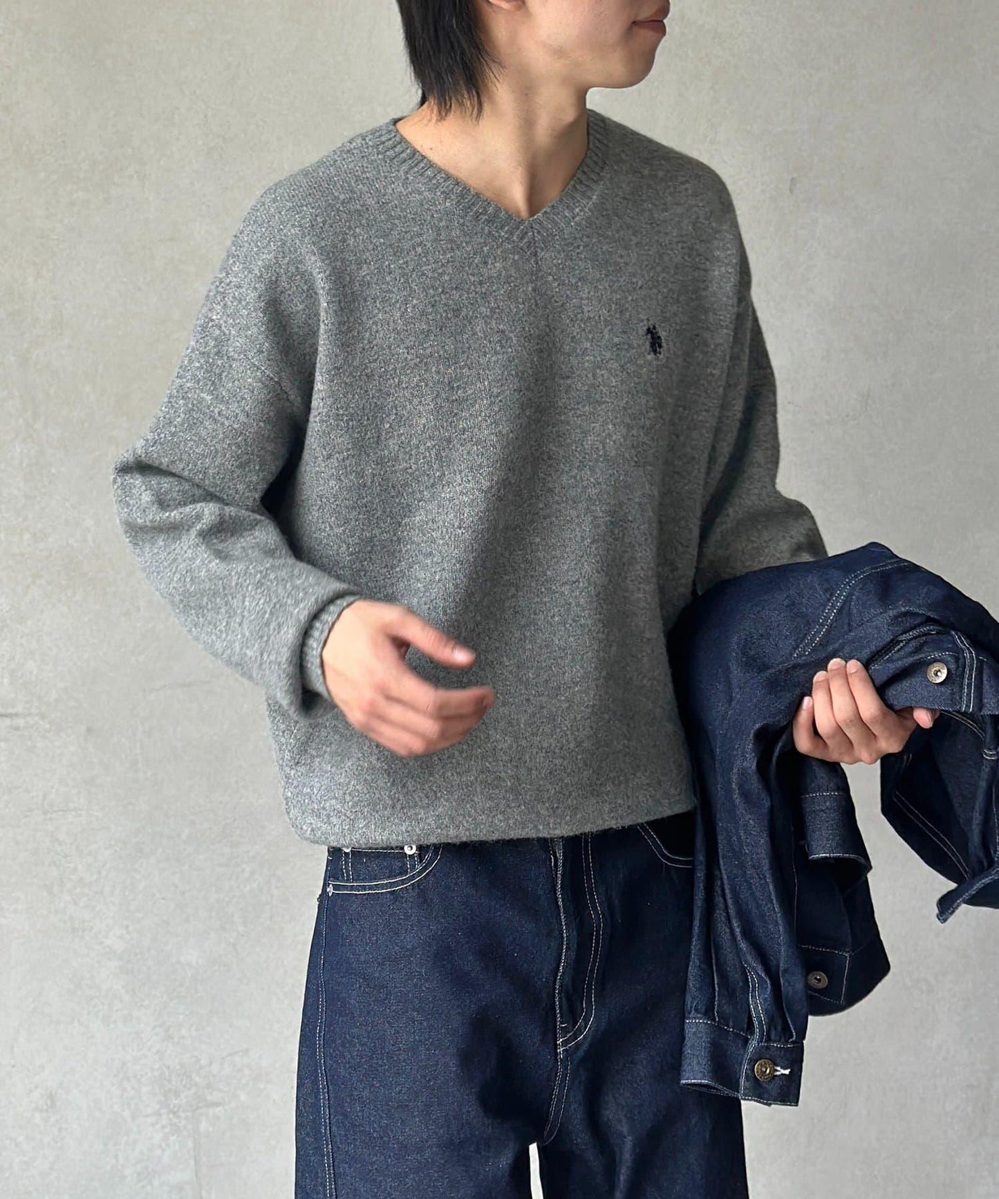 【U.S. POLO ASSN. 】V領針織套頭衫