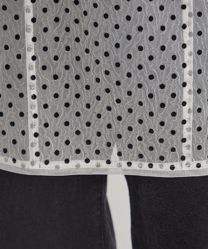 波點網紗吊帶長款上衣