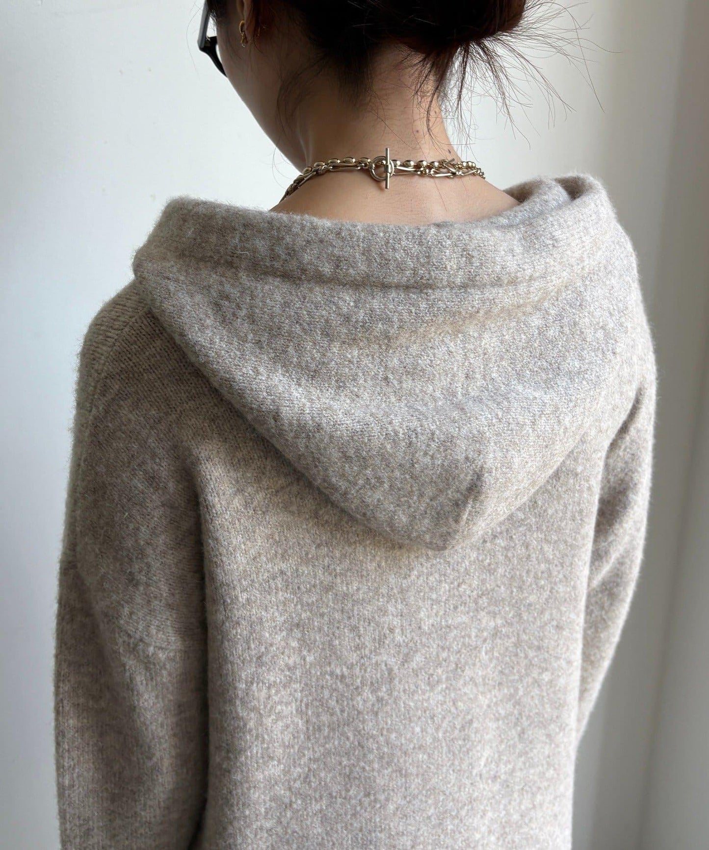 絨毛紗線拉鍊連帽衫