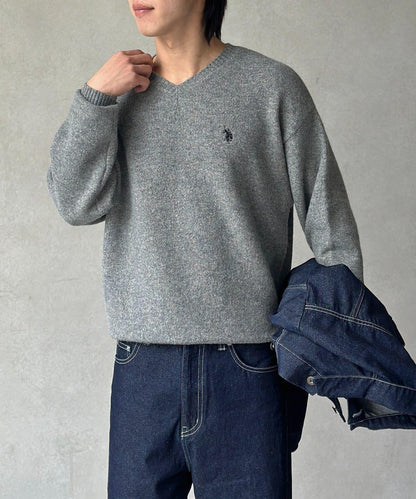 【U.S. POLO ASSN. 】V領針織套頭衫