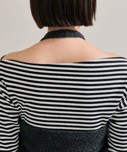 掛脖短款背心套裝長袖T恤