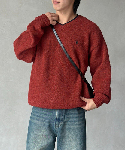 【U.S. POLO ASSN. 】V領針織套頭衫