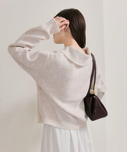 帶領片針織開衫