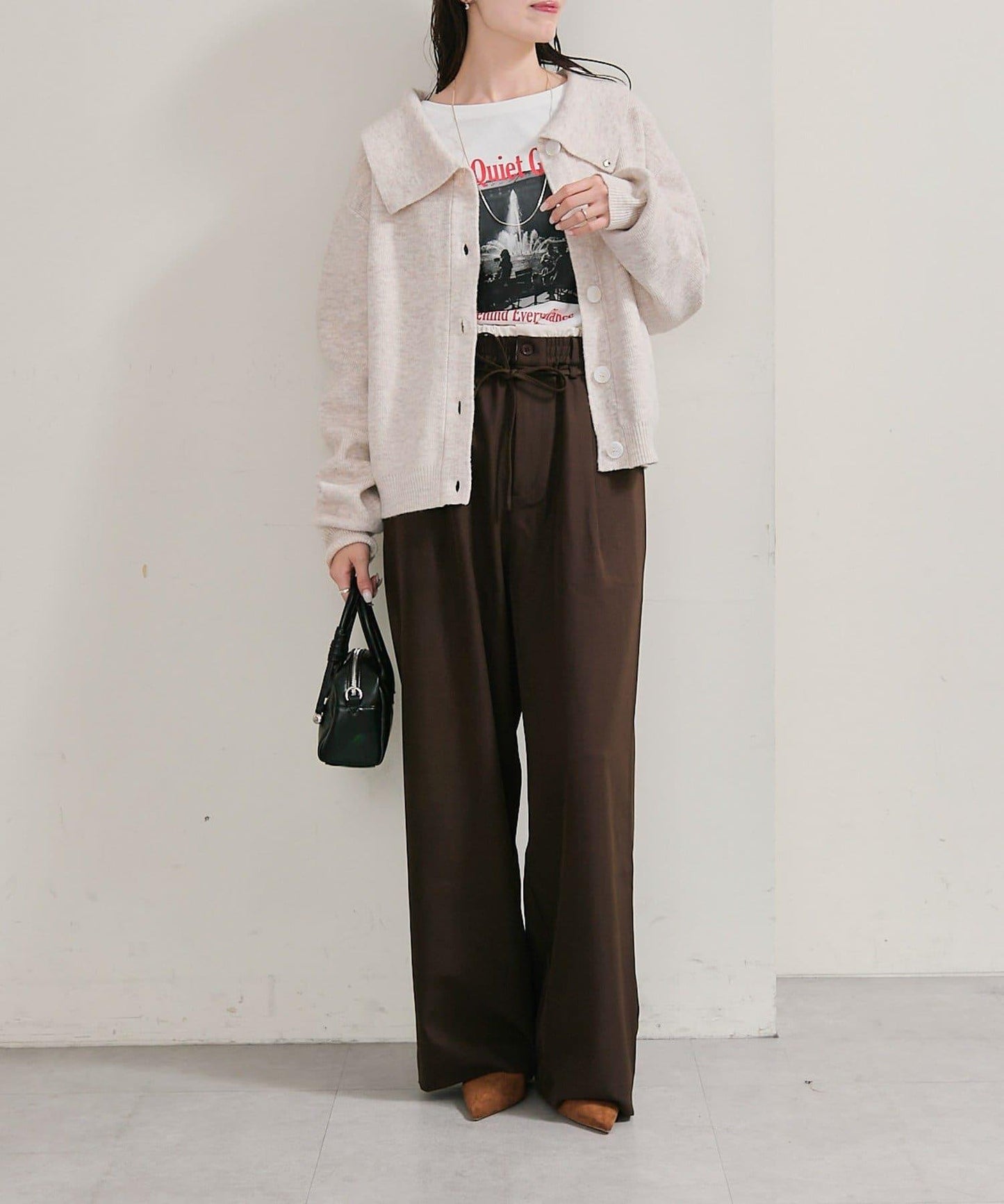 帶領片針織開衫