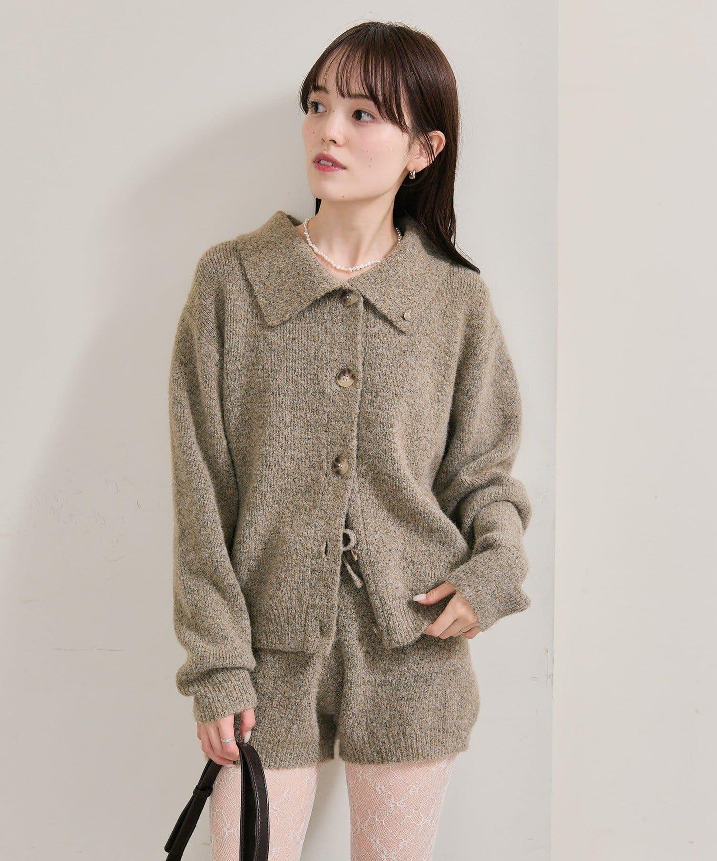 帶領片針織開衫