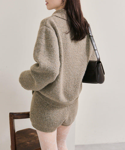 帶領片針織開衫