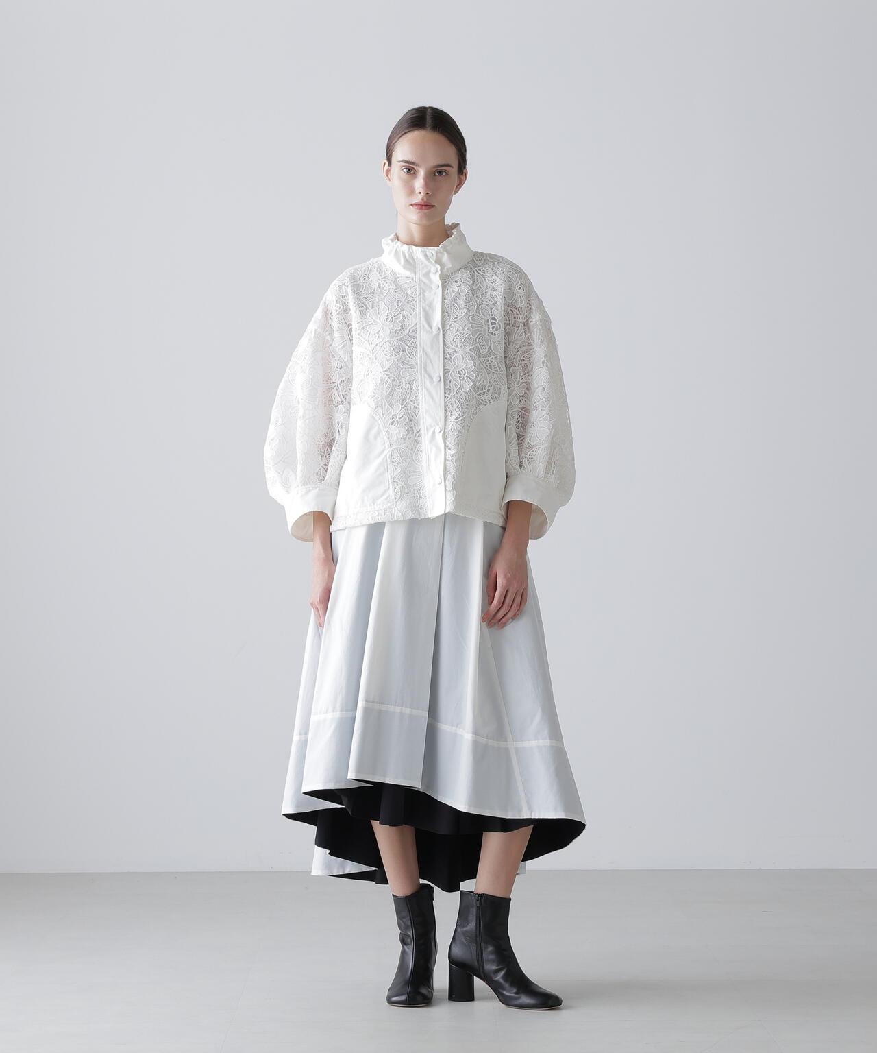 尼龍拼接蕾絲短夾克