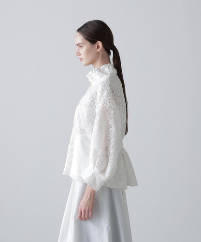 尼龍拼接蕾絲短夾克