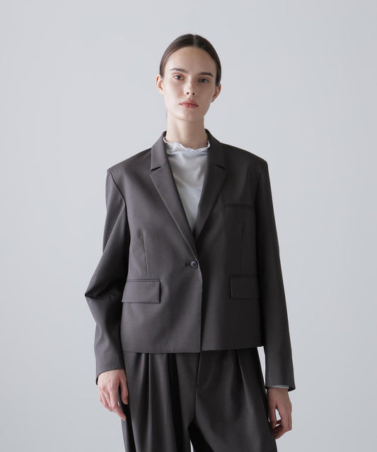 中性風交叉西裝夾克