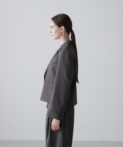 中性風交叉西裝夾克