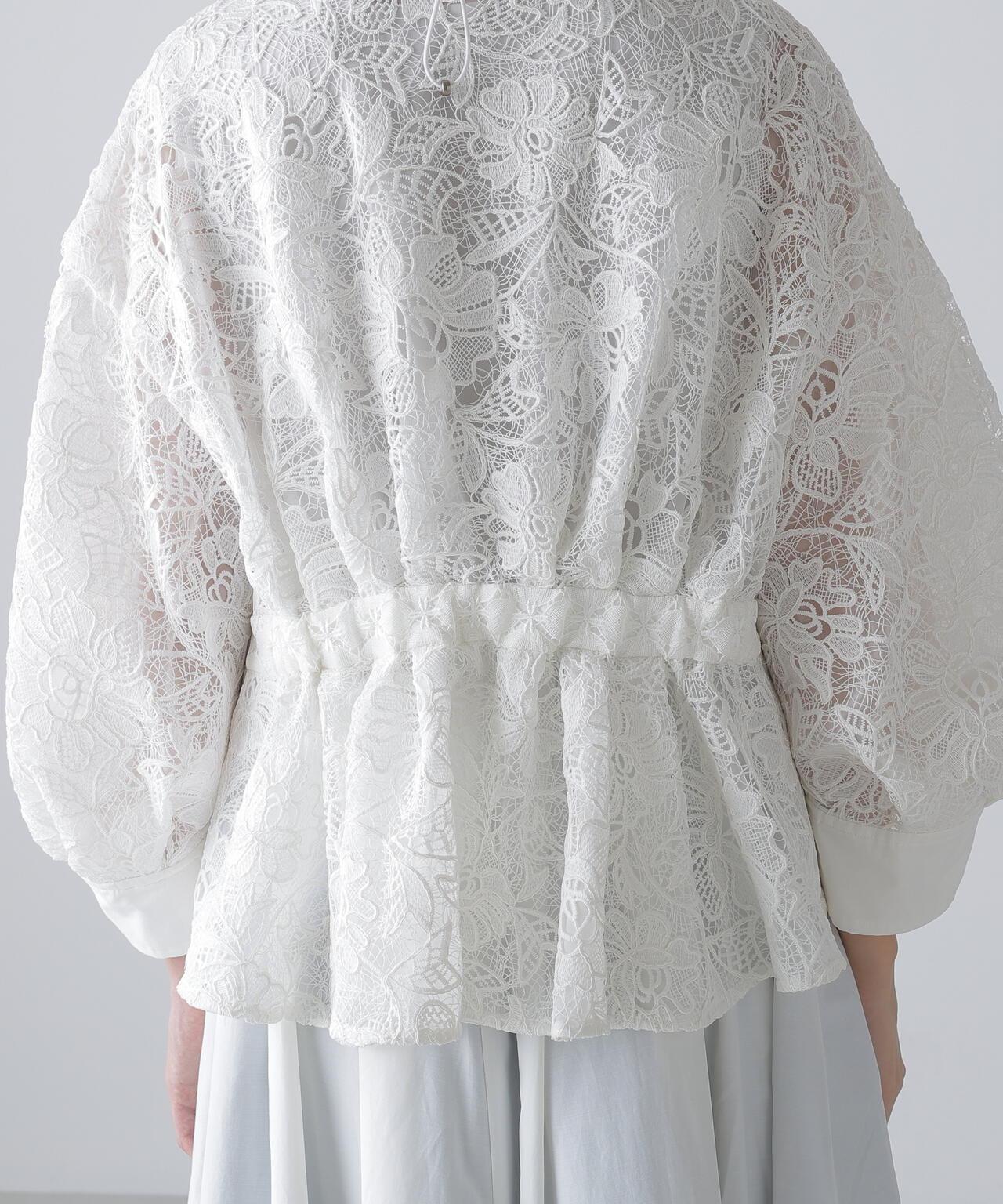 尼龍拼接蕾絲短夾克