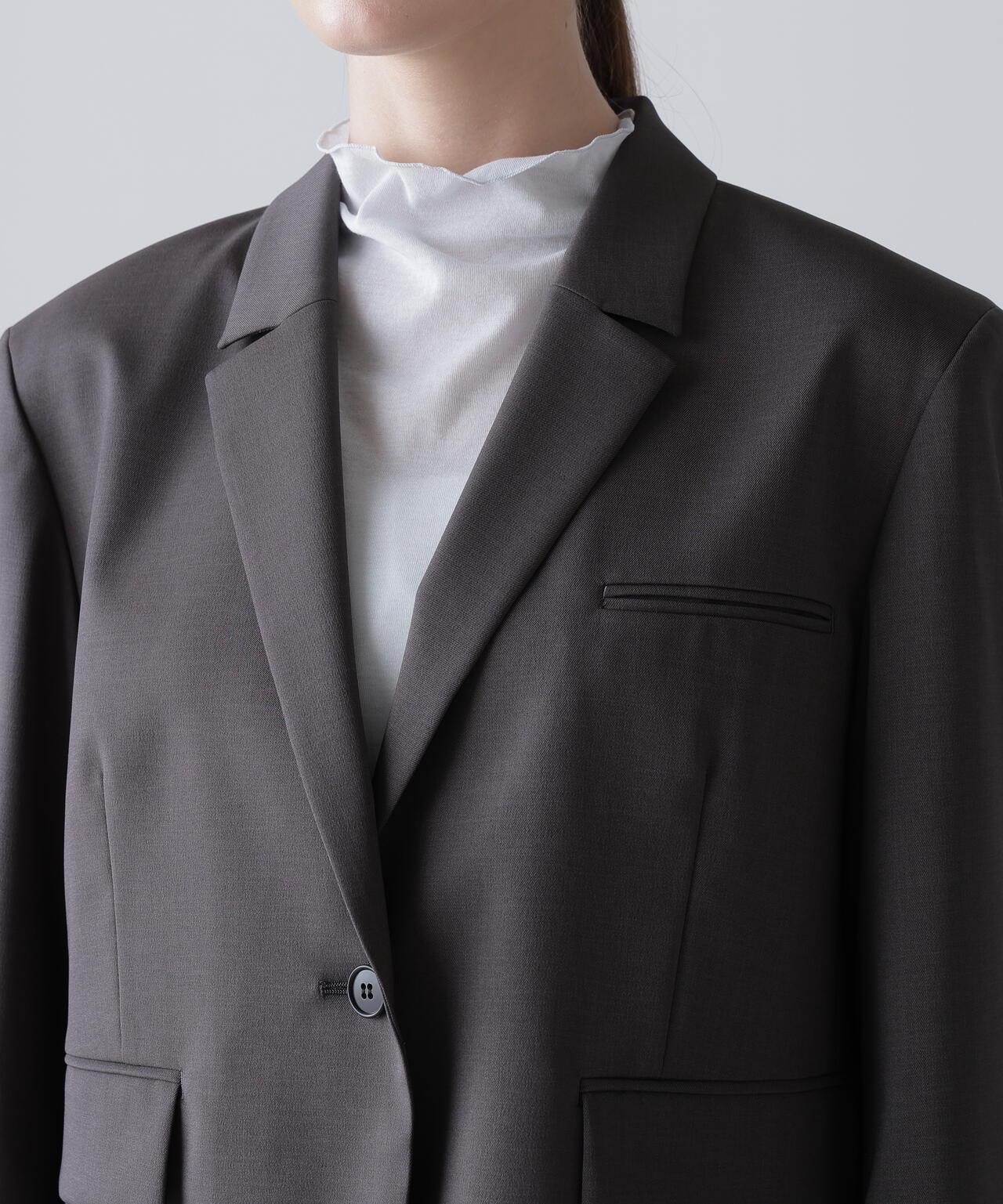 中性風交叉西裝夾克