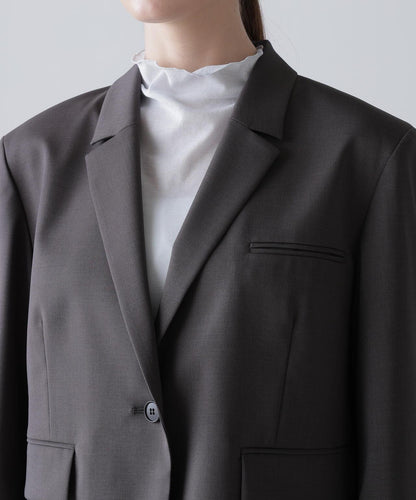 中性風交叉西裝夾克