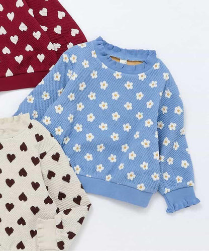 愛心花卉提花衛衣