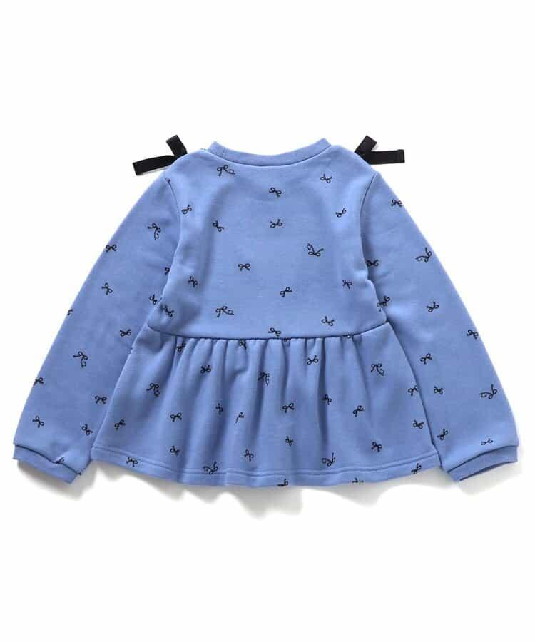 肩帶蝴蝶結荷葉邊衛衣