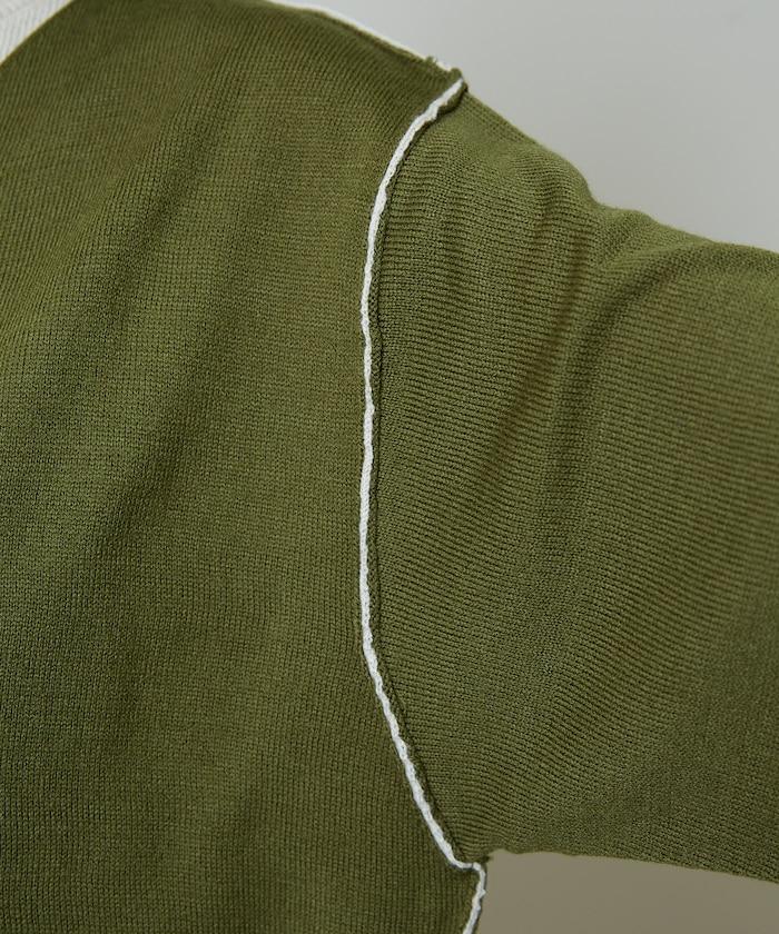 拼接配色針織套頭衫