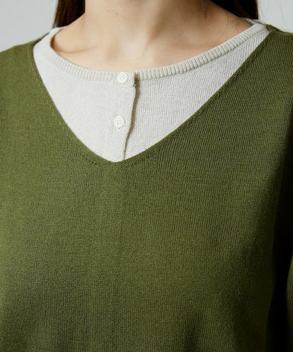 拼接配色針織套頭衫